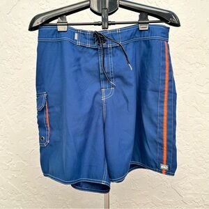 Quiksilver Blue Board Shorts with Orange Accent